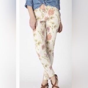 Anthropologie Pilcro Multicolor Floral Skinny Jeans Boho Hippie Artsy Preppy 29